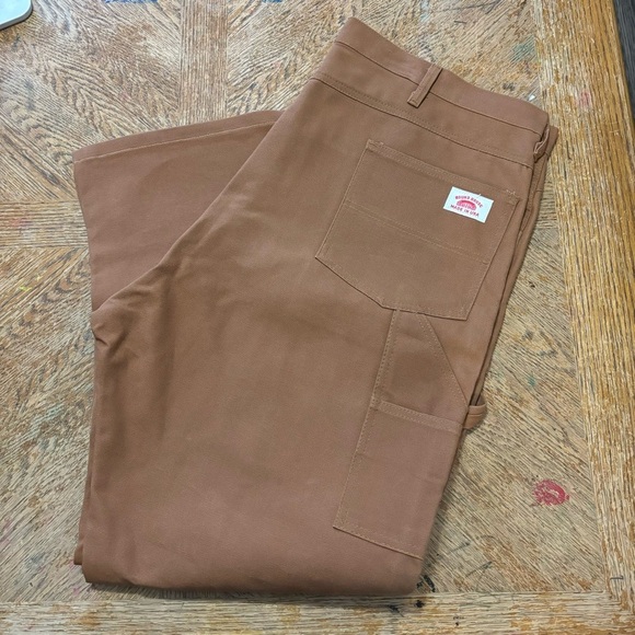 ROUND HOUSE Men Duck Canvas DOUBLE FRONT Carpenter Pants Workwear USA MADE 42x34 - Picture 1 of 7